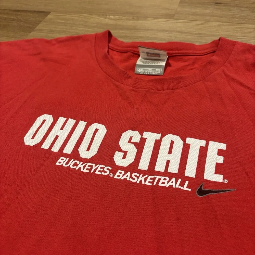 VTG Ohio State Buckeyes Basketball T-Shirt Men's‎ 2XL Nike Team Double Sided Tee